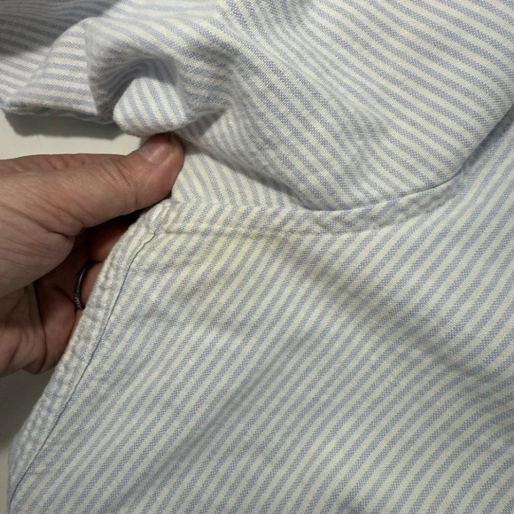 J.Crew Flex Oxford Slim Fit Pinstripe Button Down Shirt Mens Large‎